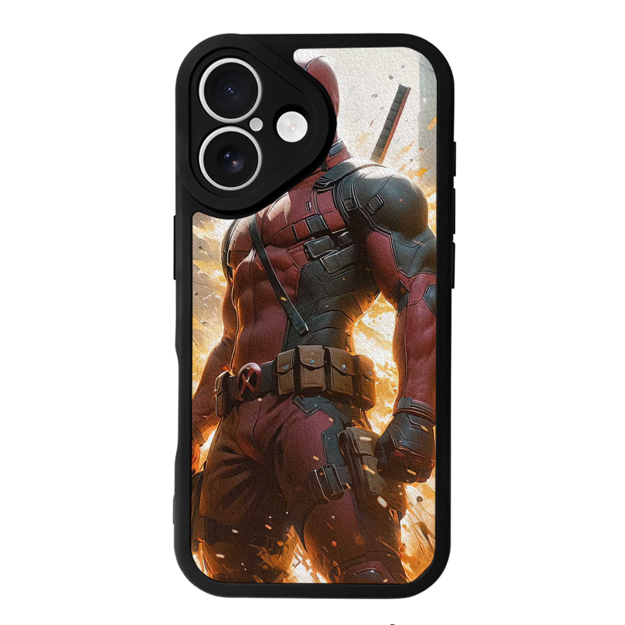（画像用） Deadpool デッドプール 【iPhone 16シリーズ対応】シリコンスマホケース（レザー調） 材質：シリコン